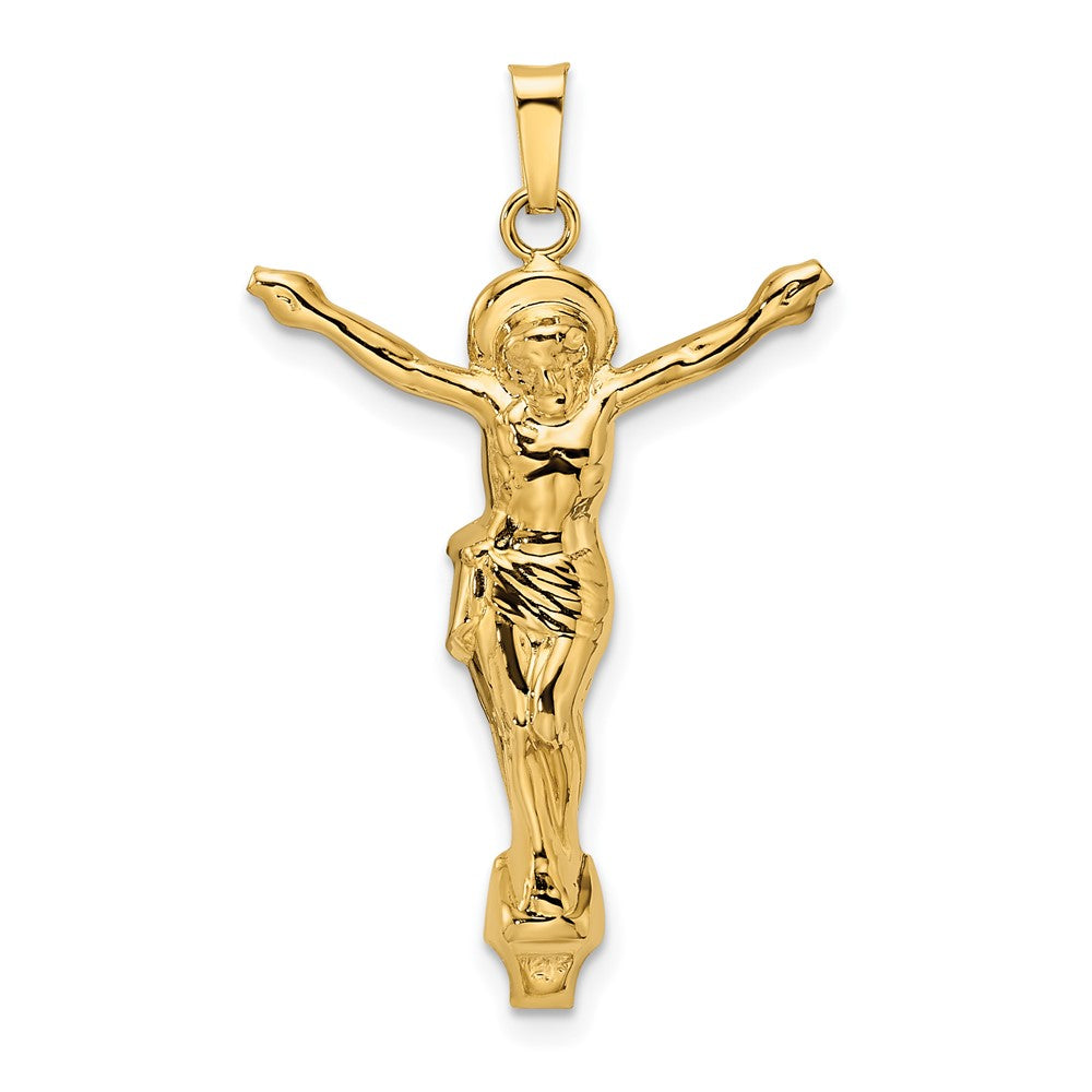 14K Gelbgold Poliert Massiv Auferstandener Christus Anhänger