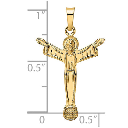 14K Gelbgold 14K Poliert Massiv Risen Christus Anhänger