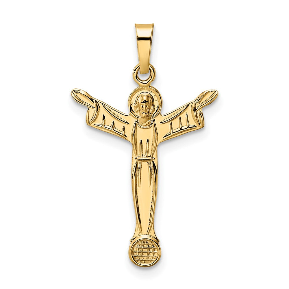 14K Gelbgold 14K Poliert Massiv Risen Christus Anhänger