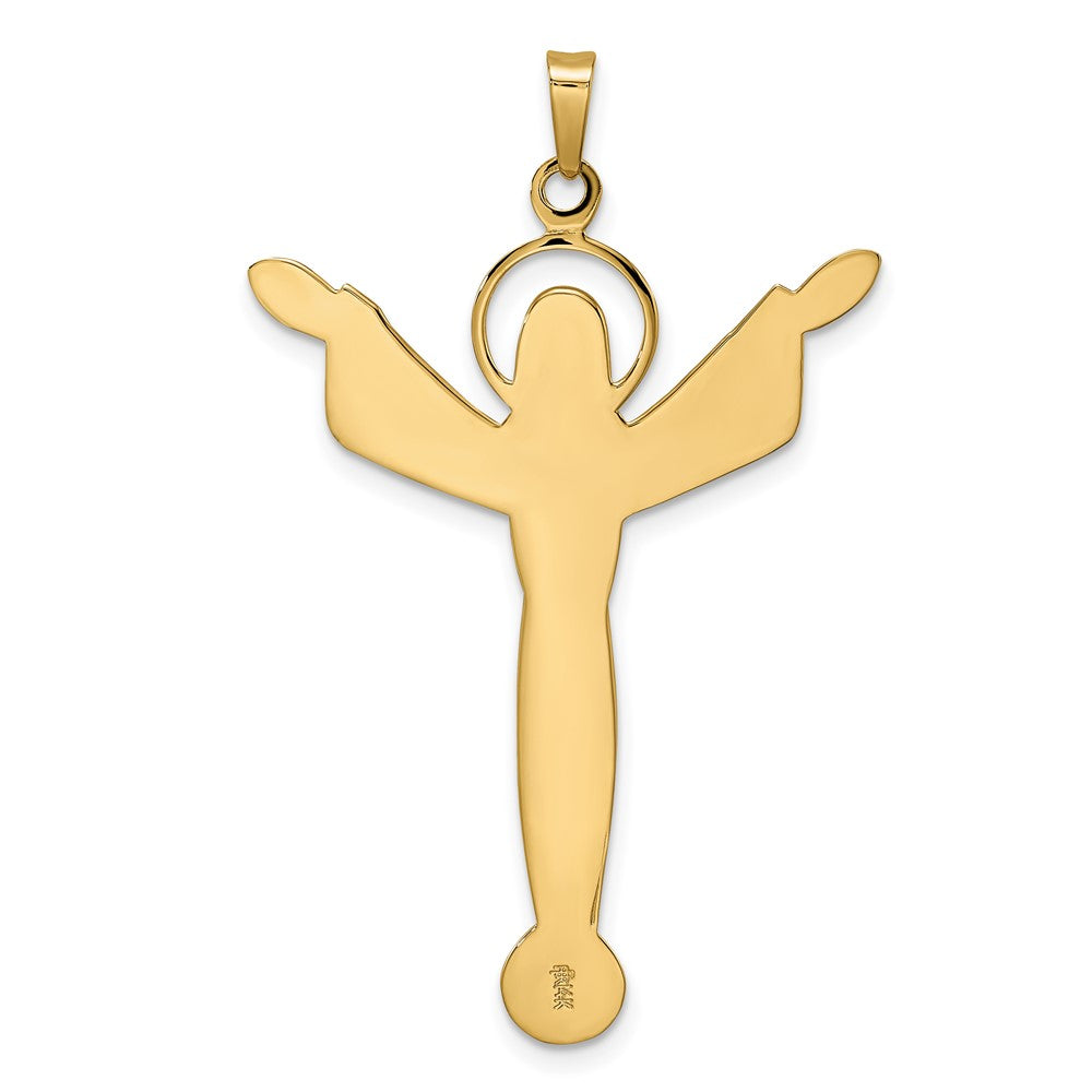 14K Gelbgold Poliert Massiv Auferstandener Christus Anhänger
