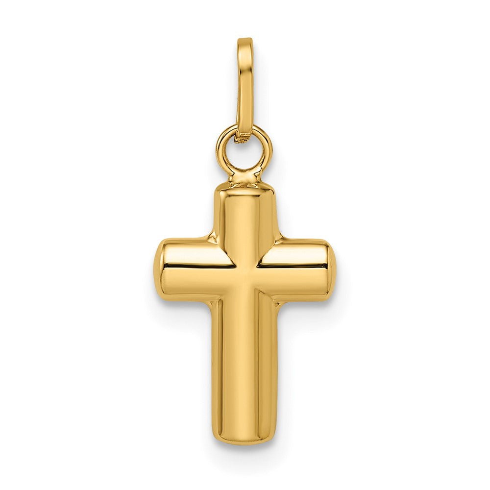 14K Gelbgold 14K Poliert Gewölbt Kreuz Anhänger