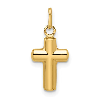 14K Gelbgold 14K Poliert Gewölbt Kreuz Anhänger