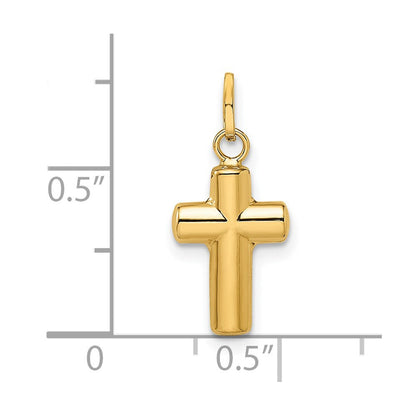 14K Gelbgold 14K Poliert Gewölbt Kreuz Anhänger