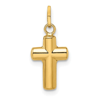 14K Gelbgold 14K Poliert Gewölbt Kreuz Anhänger
