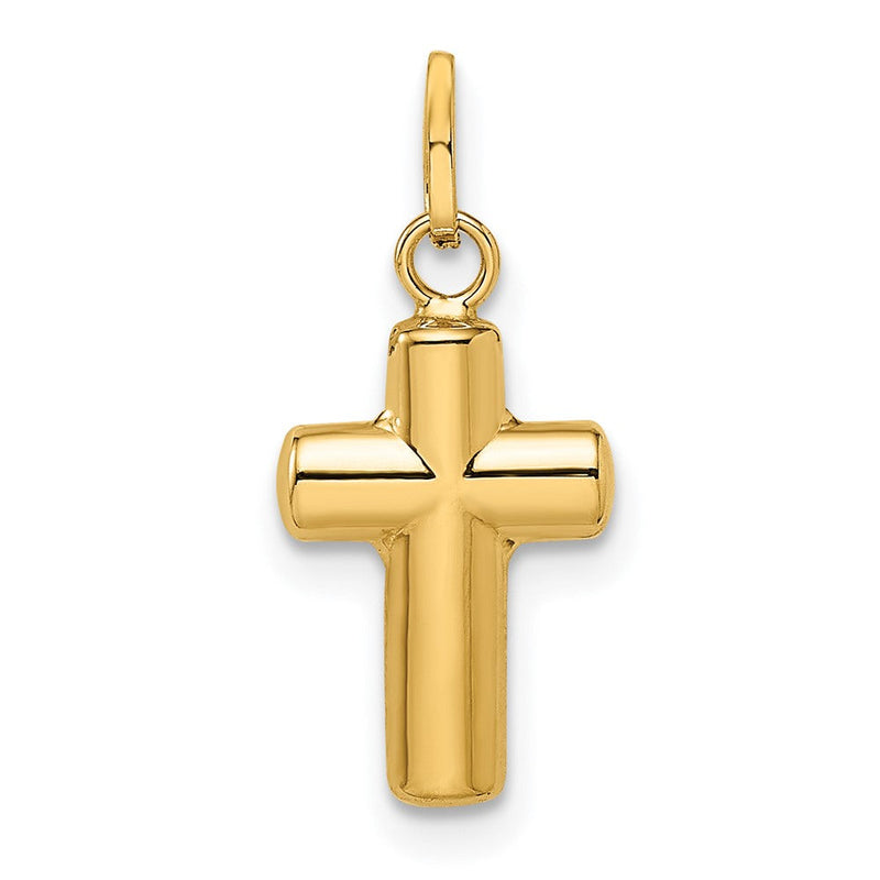14K Gelbgold 14K Poliert Gewölbt Kreuz Anhänger