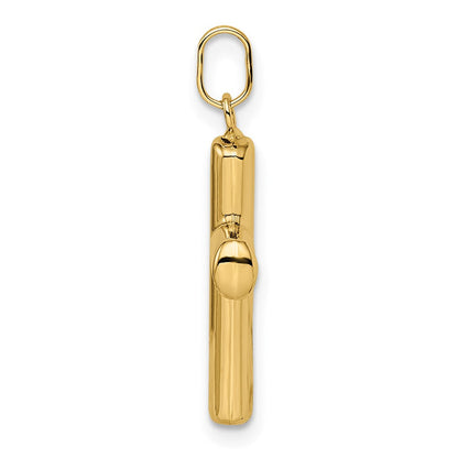 14K Gelbgold 14K Poliert Gewölbt Kreuz Anhänger