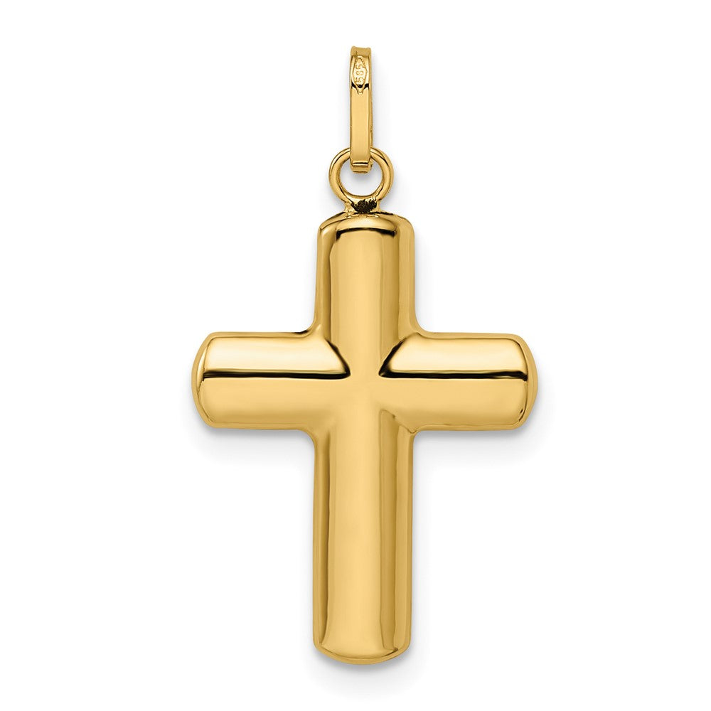 14K Gelbgold 14K Poliert Gewölbt Kreuz Anhänger