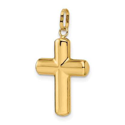14K Gelbgold 14K Poliert Gewölbt Kreuz Anhänger