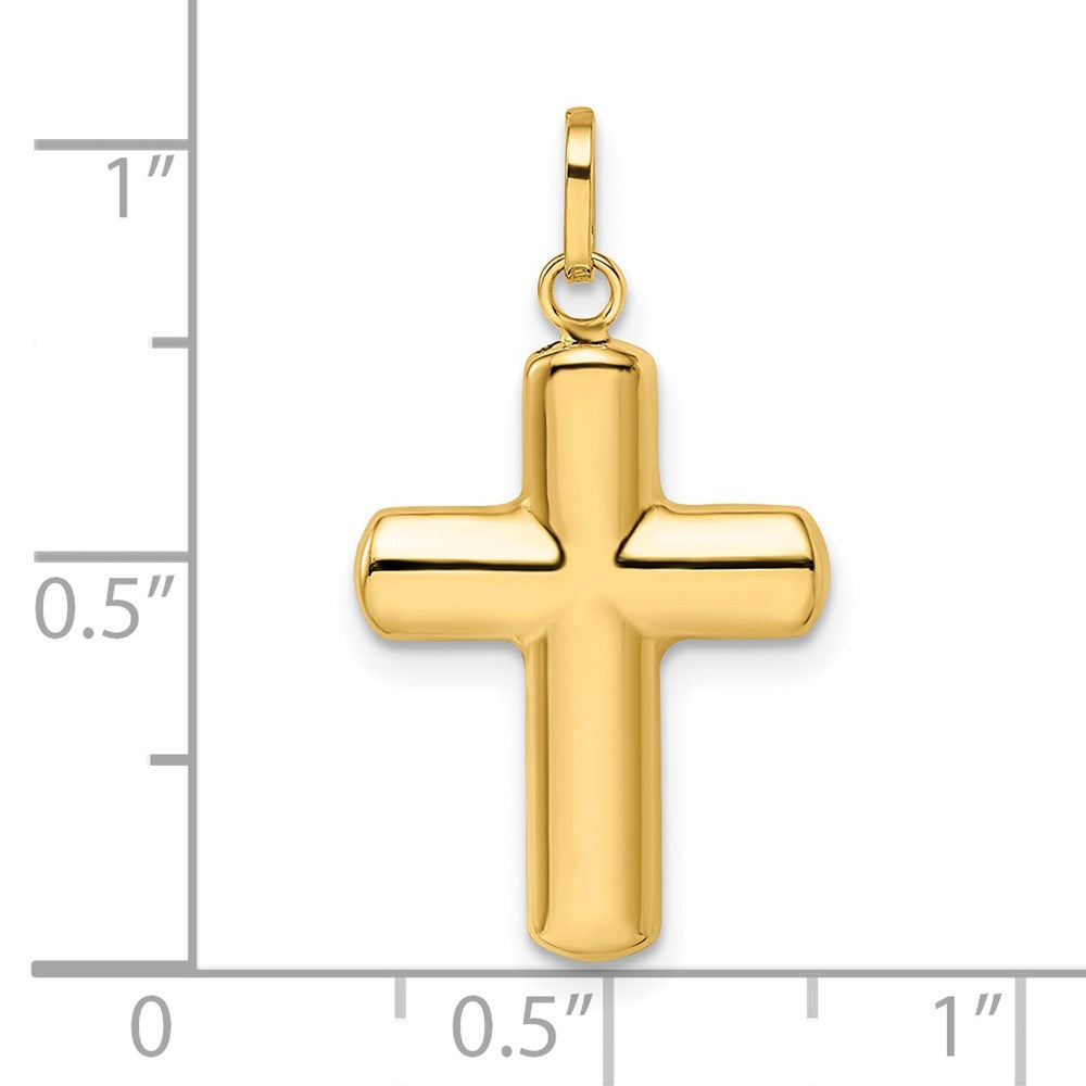 14K Gelbgold 14K Poliert Gewölbt Kreuz Anhänger