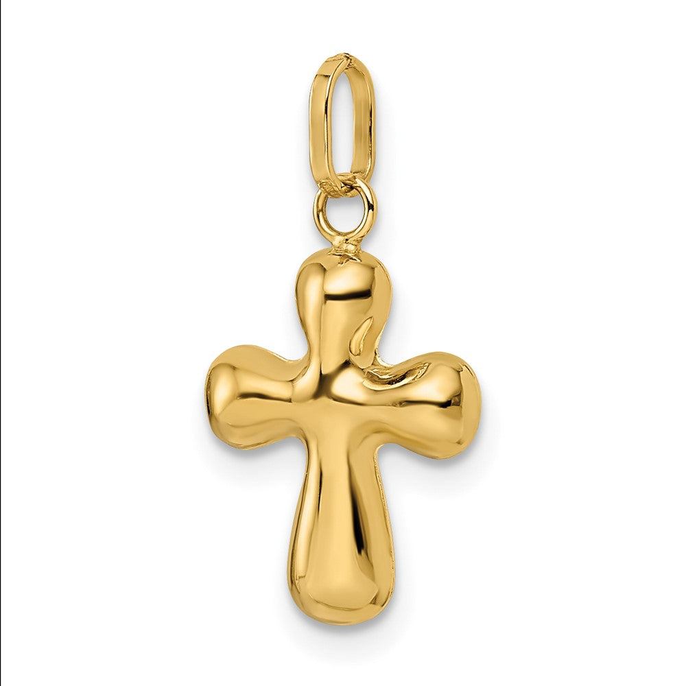 14K Gelbgold 14K Poliert Gewölbt Kreuz Anhänger