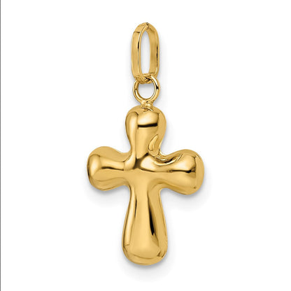 14K Gelbgold 14K Poliert Gewölbt Kreuz Anhänger