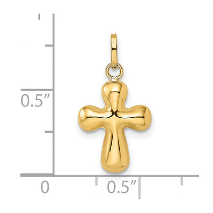 14K Gelbgold 14K Poliert Gewölbt Kreuz Anhänger