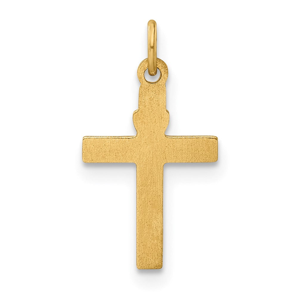 14K Gelbgold 14K Poliert Massiv Herz Kreuz Anhänger