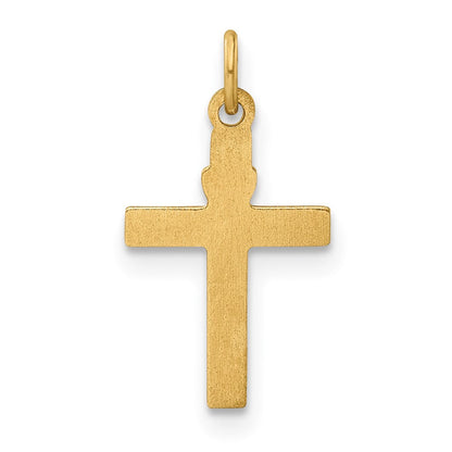 14K Gelbgold 14K Poliert Massiv Herz Kreuz Anhänger