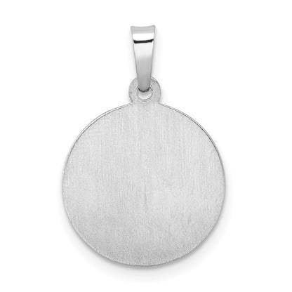 14K Weißgold 14K Weißgold Poliert und Satiniert Hohl St Anthony Medaille Anhänger