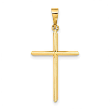14 Karat Gelbgold Poliertes Kreuz-Anhänger