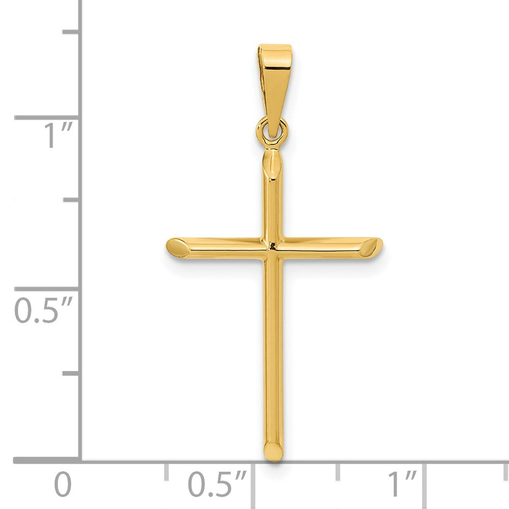 14 Karat Gelbgold Poliertes Kreuz-Anhänger