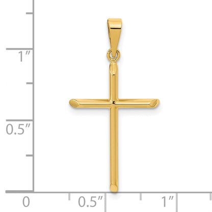14 Karat Gelbgold Poliertes Kreuz-Anhänger