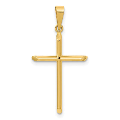 14 Karat Gelbgold Poliertes Kreuz-Anhänger