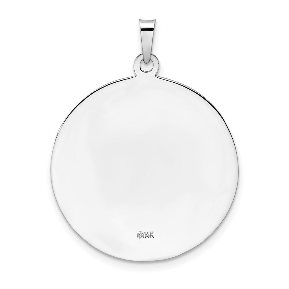 14k Weißgold Polierter Heiliger Christophorus Massiv-Medaille-Anhänger