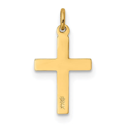 14K Gelbgold 14K Blumen Kreuz Charm