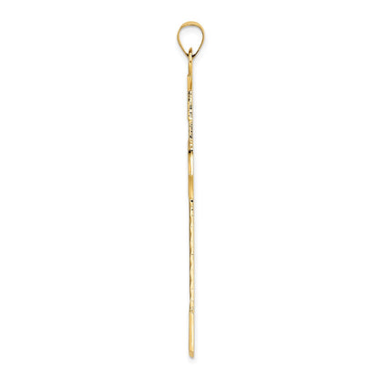 14K Gelbgold Poliert Massiv Kreuz-Anhänger mit Fantasie-Design