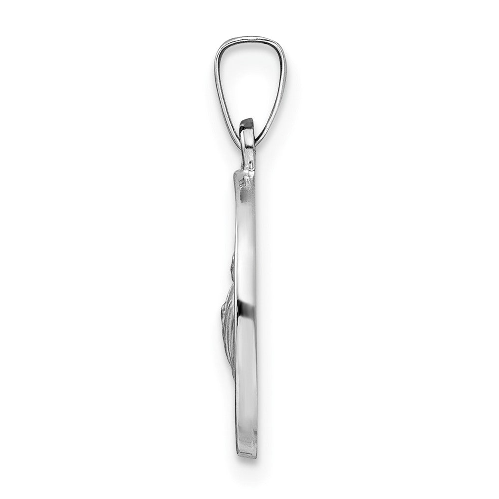 14K Weißgold 14K Weißgold Poliert und Satiniert Hohl St Jude Thaddeus Medaille Anhänger