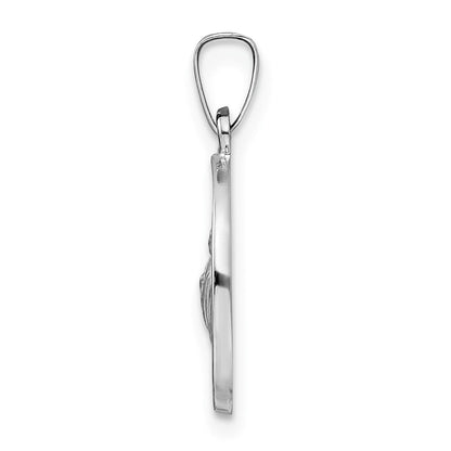 14K Weißgold 14K Weißgold Poliert und Satiniert Hohl St Jude Thaddeus Medaille Anhänger