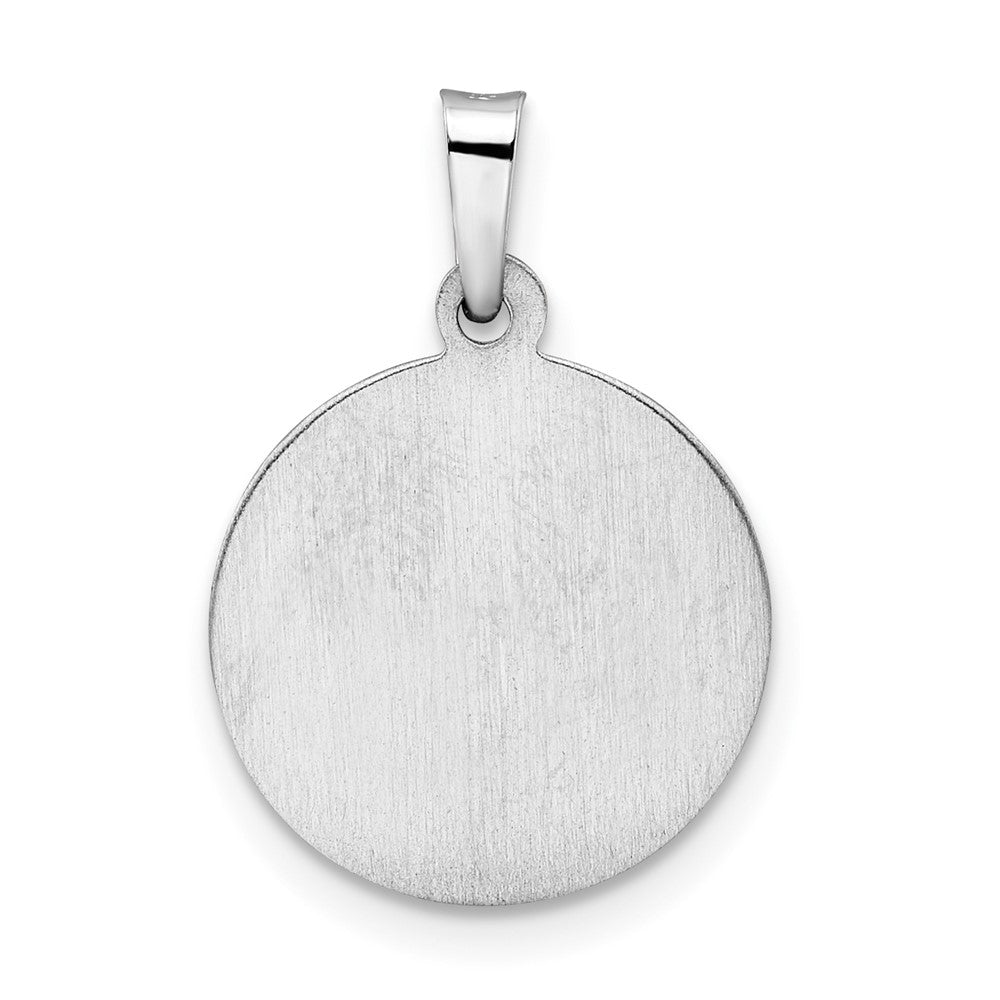 14K Weißgold 14K Weißgold Poliert und Satiniert Hohl St Jude Thaddeus Medaille Anhänger