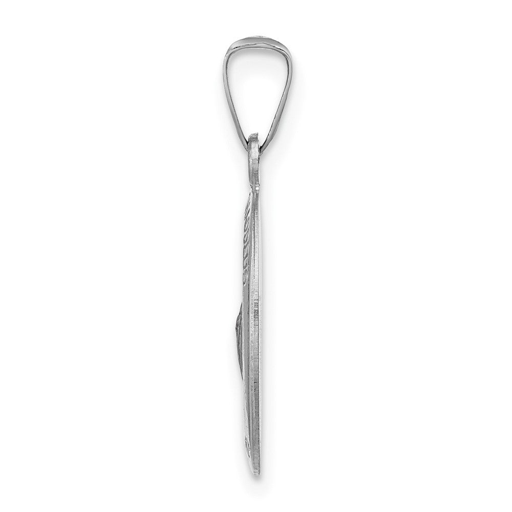 14K Weißgold 14K Weißgold Poliert und Satiniert Hohl Oval St Jude Thaddeus Medaille