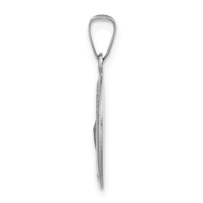 14K Weißgold 14K Weißgold Poliert und Satiniert Hohl Oval St Jude Thaddeus Medaille
