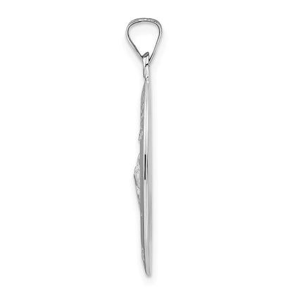 14K Weißgold Polierter Oval-Anhänger "Heiliger Judas Medaille