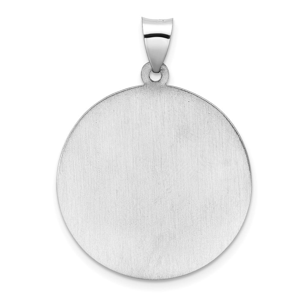 14K Weißgold 14K Weißgold Poliert und Satiniert Hohl St Michael Medaille Anhänger