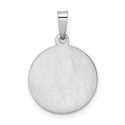 14K Weißgold 14K Weißgold Poliert und Satiniert Hohl St Michael Medaille Anhänger