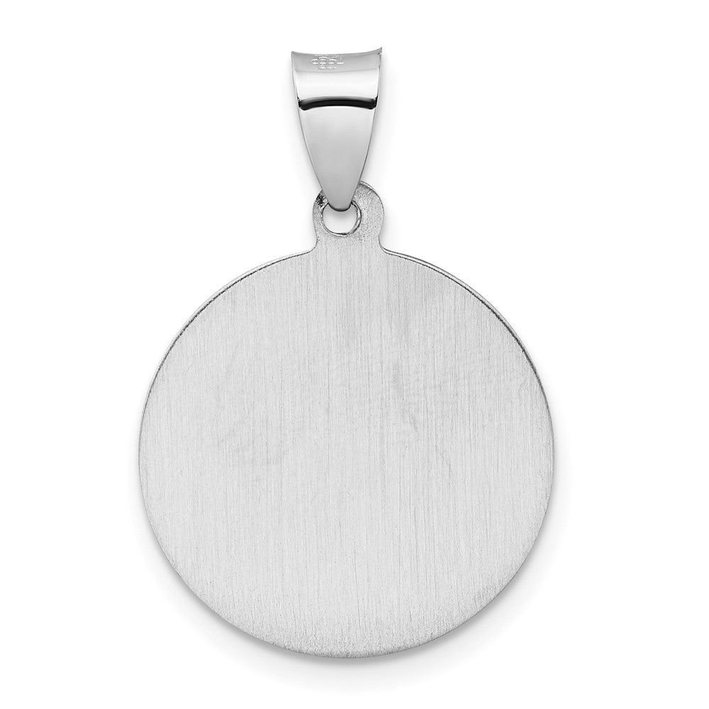 14K Weißgold 14K Weißgold Poliert und Satiniert Hohl St Michael Medaille Anhänger