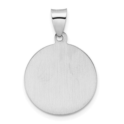 14K Weißgold 14K Weißgold Poliert und Satiniert Hohl St Michael Medaille Anhänger