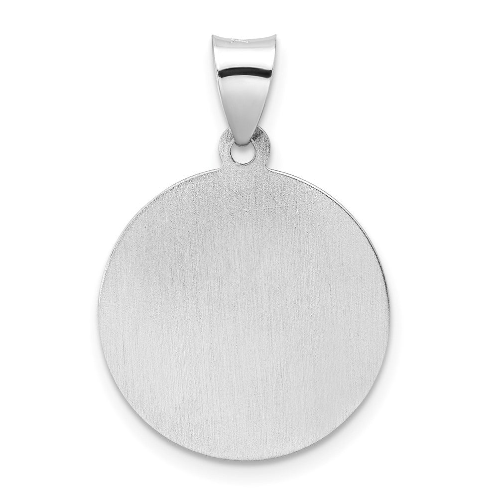 14K Weißgold 14K Weißgold Poliert und Satiniert Hohl St Nicholas Medaille Anhänger