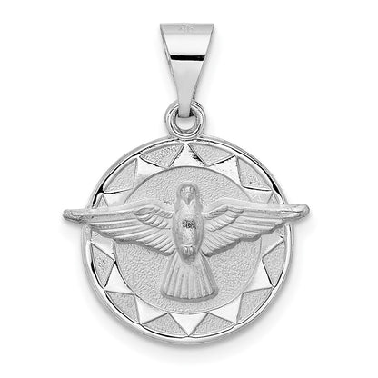 14K Weißgold 14K Weißgold Poliert und Satiniert Hohl Heilig Geist Anhänger