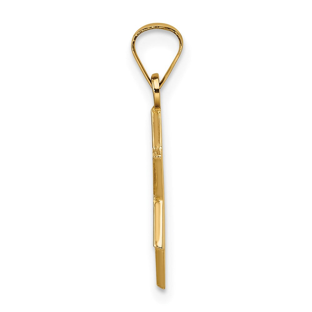 14K Roségold Polierter Massiver Davidstern-Anhänger