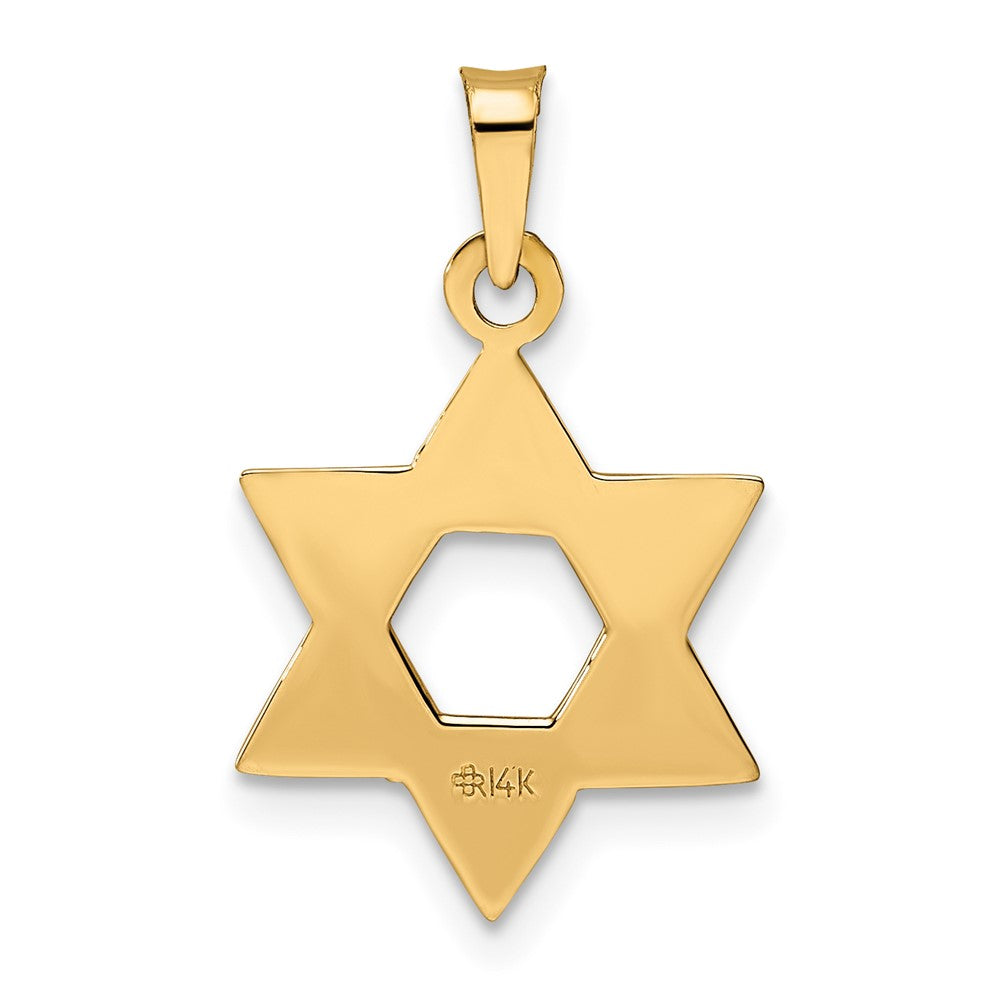 14K Roségold Polierter Massiver Davidstern-Anhänger