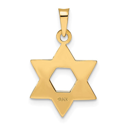 14K Roségold Polierter Massiver Davidstern-Anhänger