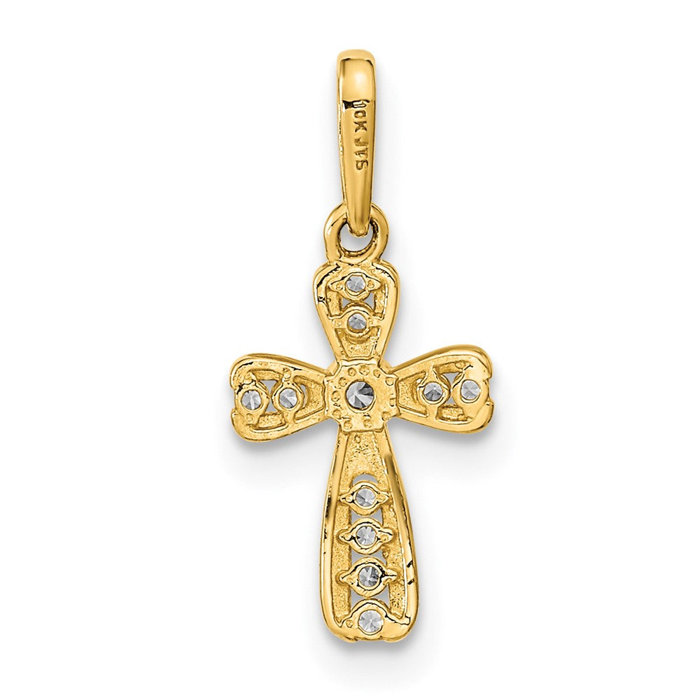 14K Gelbgold 14K Poliert Zirkonia Kreuz Anhänger