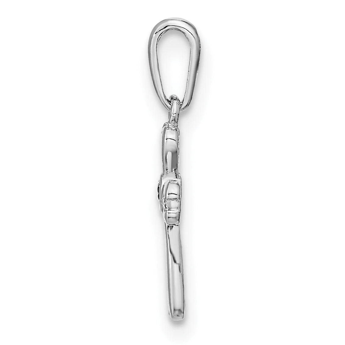 14K Weißgold 14K Weißgold Zirkonia Kreuz Anhänger