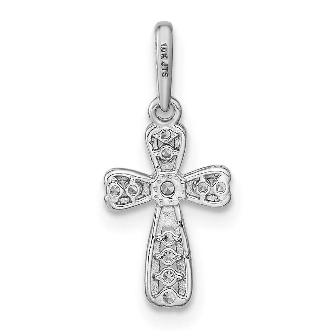 14K Weißgold 14K Weißgold Zirkonia Kreuz Anhänger