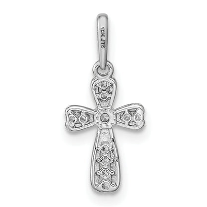 14K Weißgold 14K Weißgold Zirkonia Kreuz Anhänger