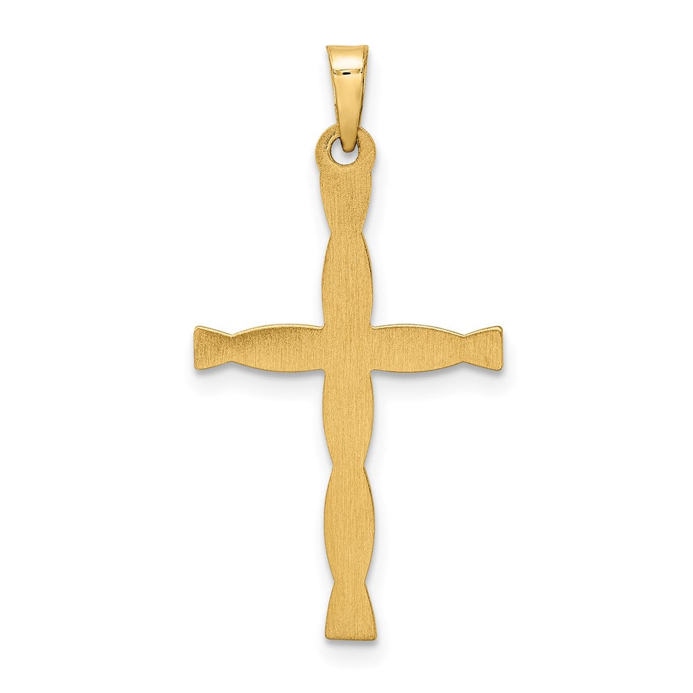 14K Gelbgold 14K Poliert Hohl Gedreht Kreuz Anhänger