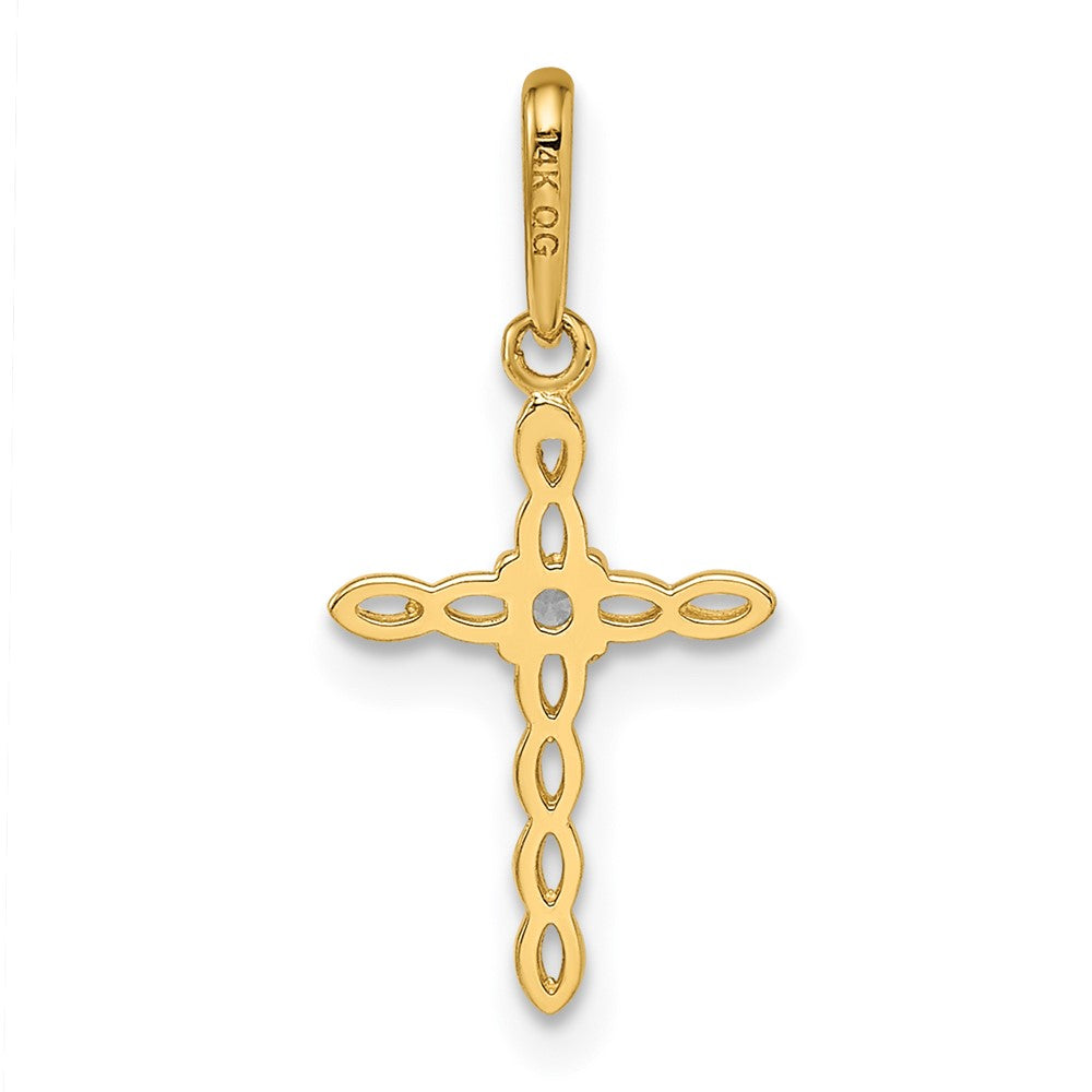 14K Gelbgold 14K Zirkonia Kreuz Anhänger