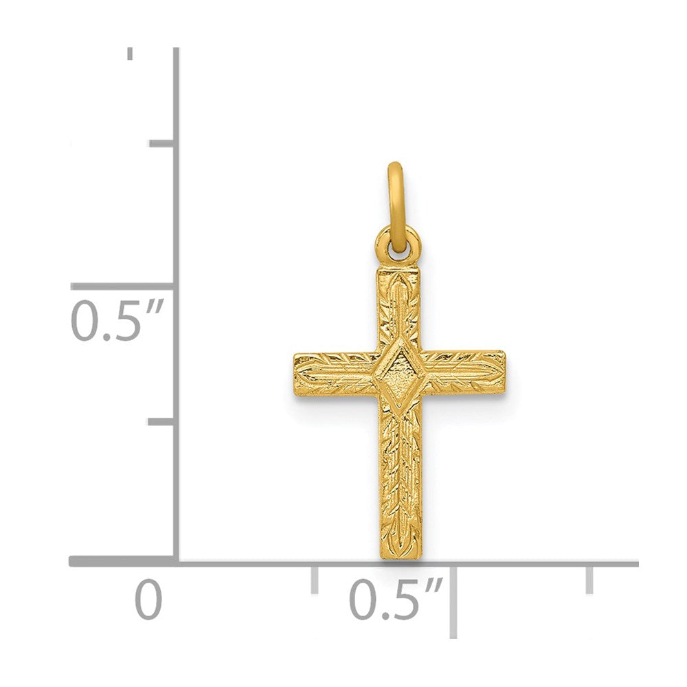 14K Gelbgold 14K Klein Kreuz Charm