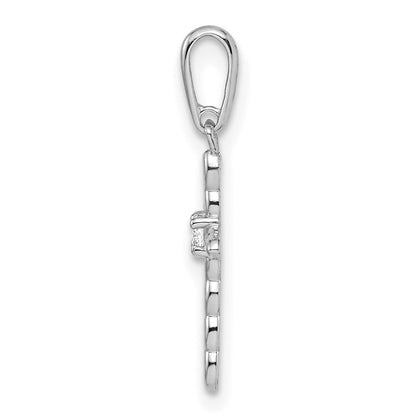 14K Weißgold 14K Weißgold Zirkonia Kreuz Anhänger