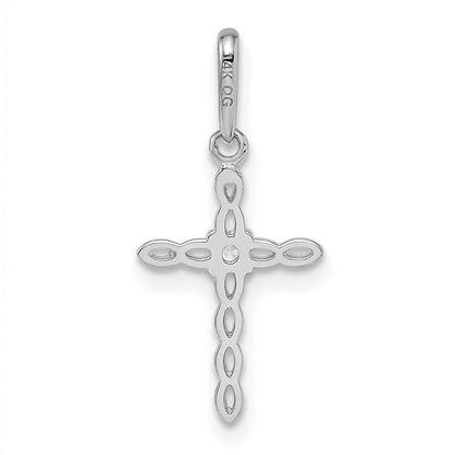 14K Weißgold 14K Weißgold Zirkonia Kreuz Anhänger